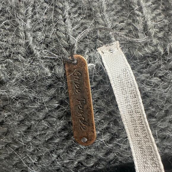 Free People Mohair Blend Long Cardigan Snap Closure Blue Gray Size Large - Picture 7 of 9